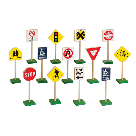 Block Play Traffic Signs 13Pcs