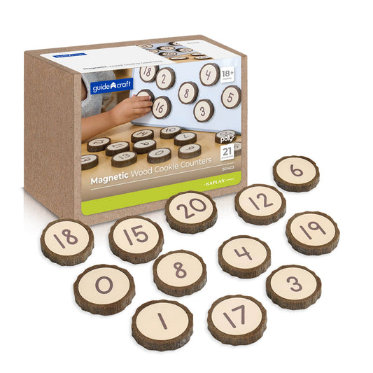 Magnetic Wood Cookie Counters - 21 Pieces