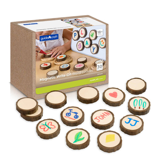 Magnetic Write-On Wood Cookies - 30 Pieces