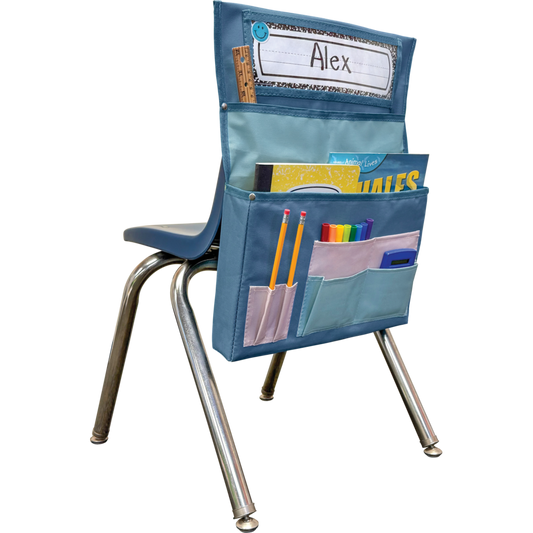 Blue & Gray Chair Pocket - For Standard-Sized Chairs