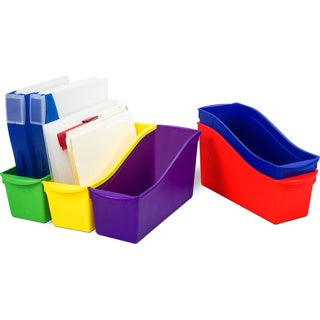 Large Book Bin - Assorted Colours - Set of 6