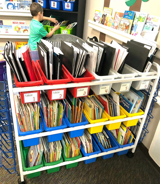 Levelled Reading Book Browser Cart - 18 Bins