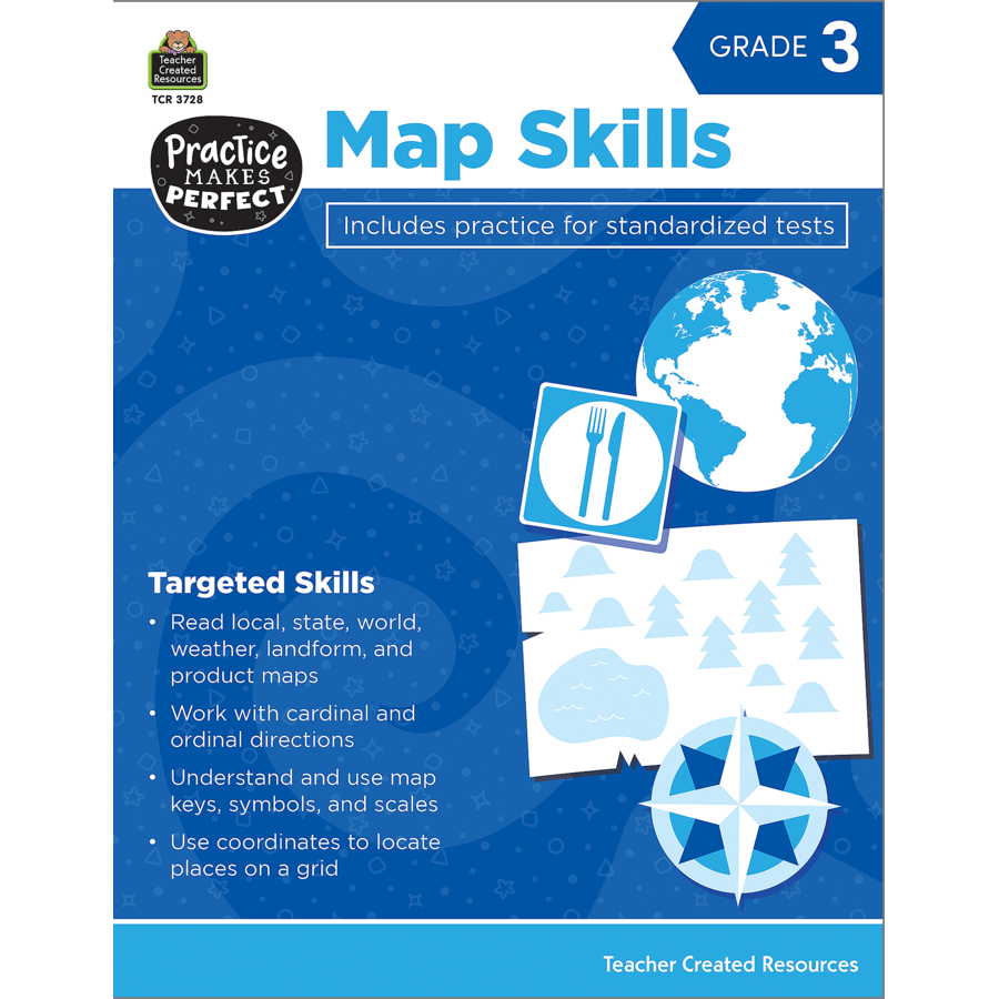 Practice Makes Perfect: Map Skills Grade 3