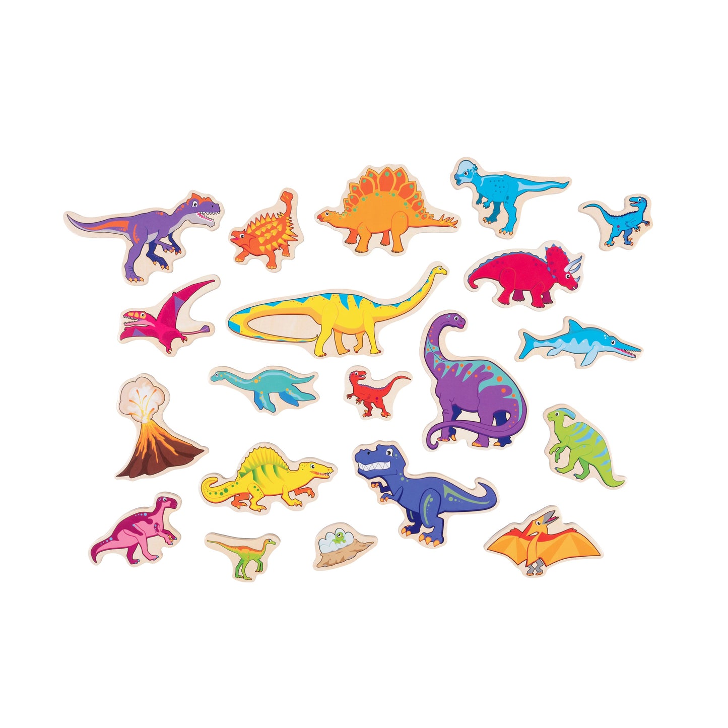 Wooden Magnets - Dinosaurs - 20Pcs