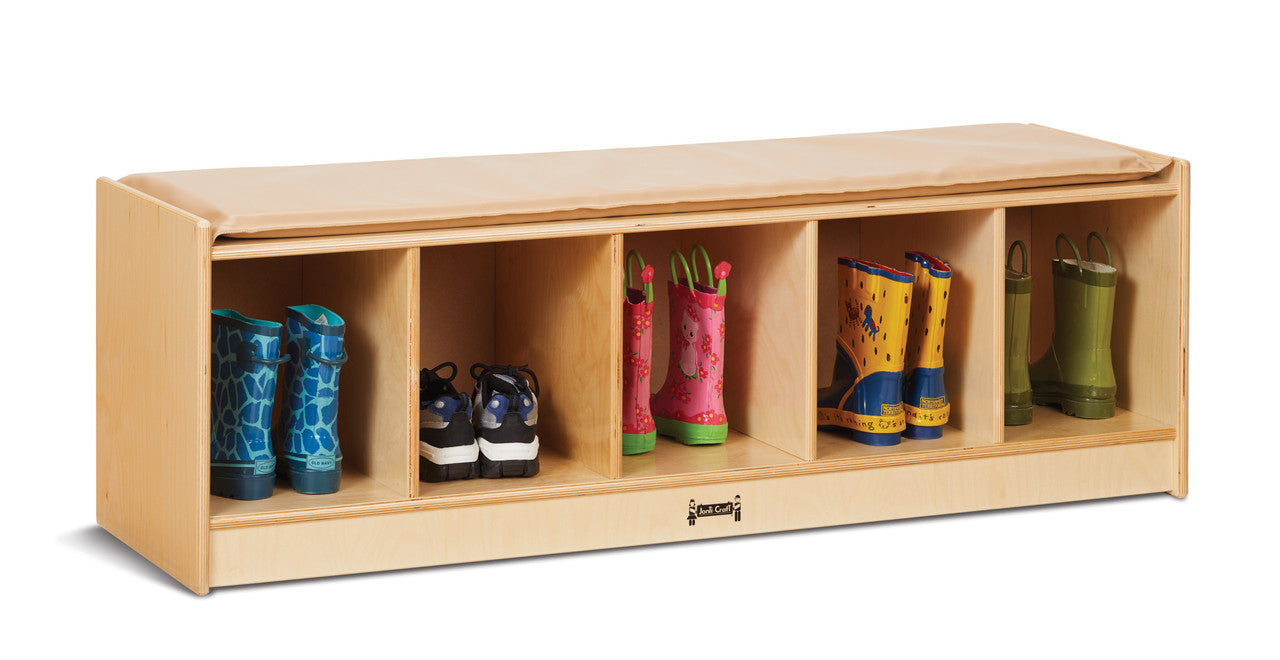 Jonti-Craft® 5 Section Bench Locker. With a choice of coloured cushion