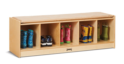 Jonti-Craft® 5 Section Bench Locker. With a choice of coloured cushion