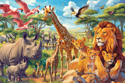 African Plains Floor Puzzle - 35 Pieces