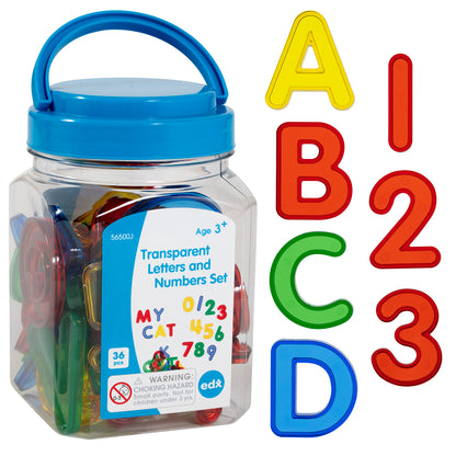 Transparent Letters and Numbers - 36Pcs