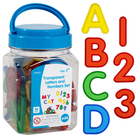 Transparent Letters and Numbers - 36Pcs