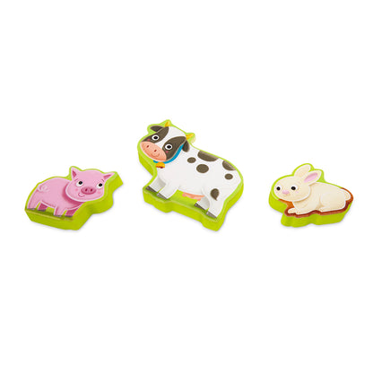 Peek & Explore Chunky Puzzle Farm Animals - 8Pcs