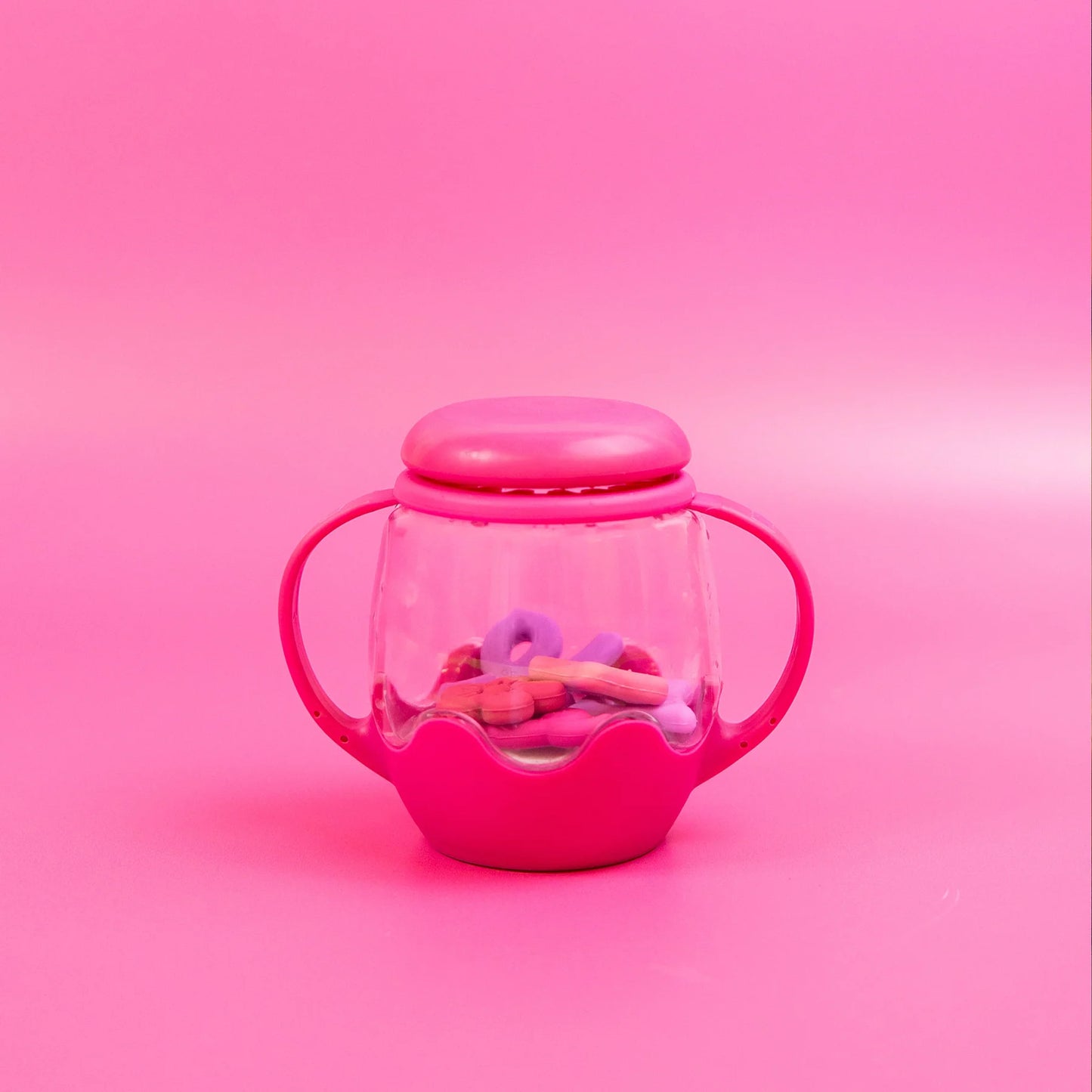 Mini Sensory Play Jar with Silicone Fillers - Pink