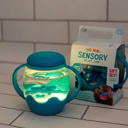Mini Sensory Play Jar with Silicone Fillers - Blue