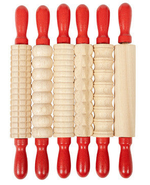 6 Mini Wooden Rolling Pins