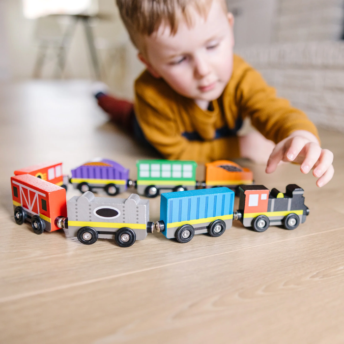 Wooden Train Cars - Set of 8