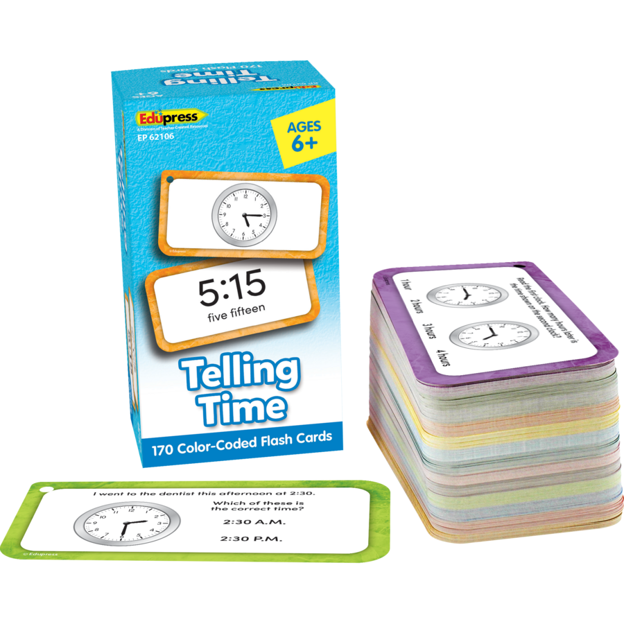Telling Time Flash Cards Deluxe Set