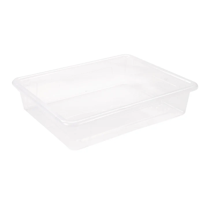Flat Storage Tray with Lid - Translucent - Pack of 5