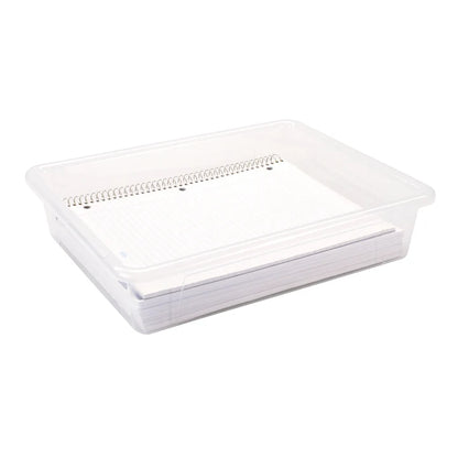 Flat Storage Tray with Lid - Translucent - Pack of 5