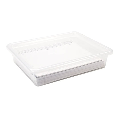 Flat Storage Tray with Lid - Translucent - Pack of 5