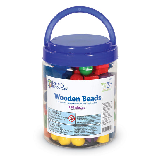 Wooden Beads in a Bucket
