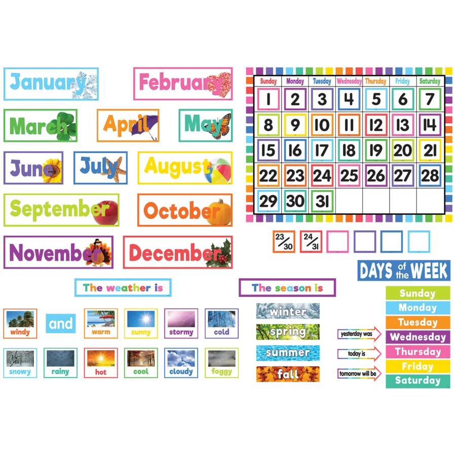 Colorful Calendar Bulletin Board