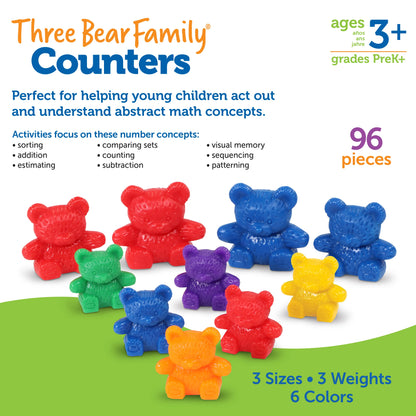 Three Bear Family® Counters, Set of 96