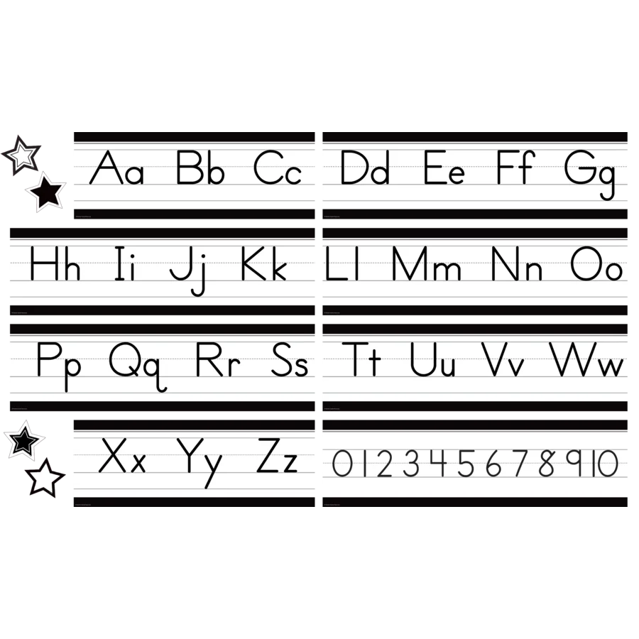 Black and White Alphabet Line Mini Bulletin Board