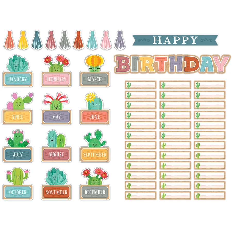 Happy Cactus Crew Happy Birthday Mini Bulletin Board