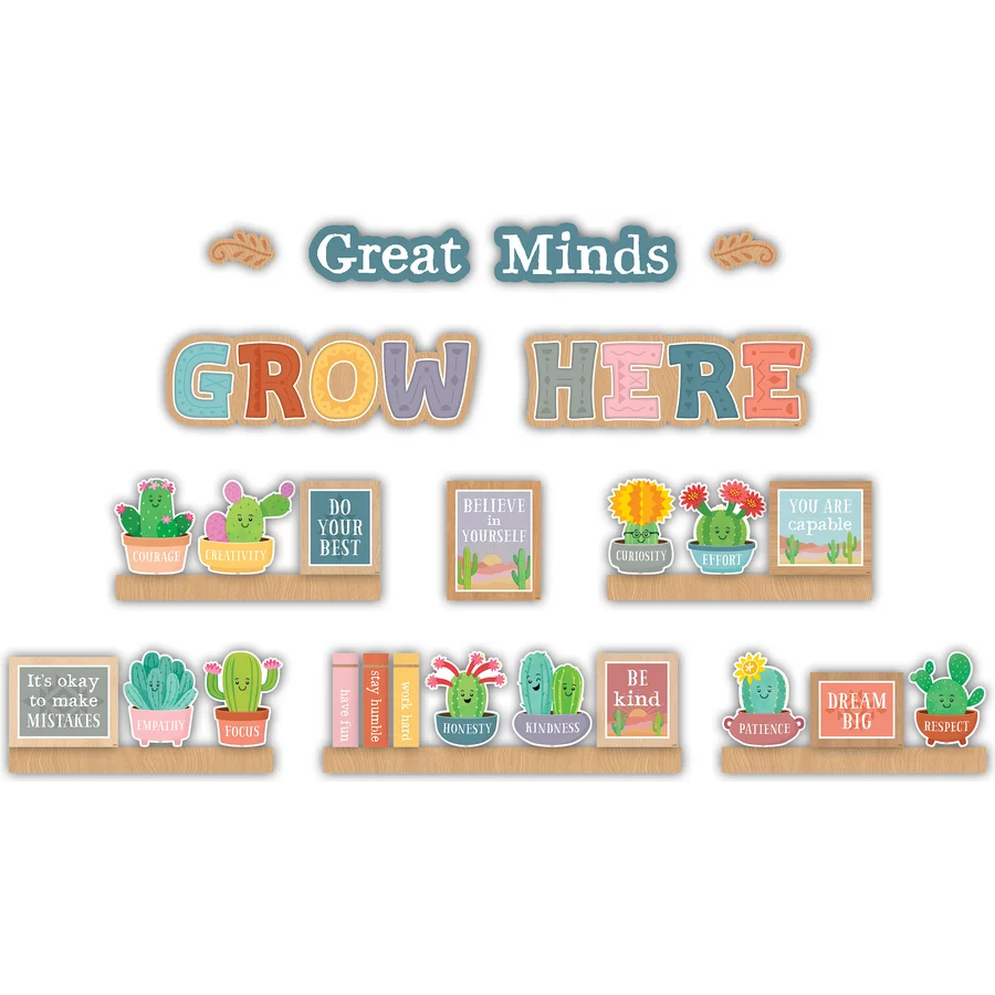 Happy Cactus Crew Great Minds Grow Here Mini Bulletin Board