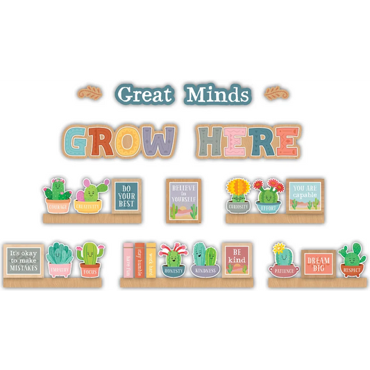 Happy Cactus Crew Great Minds Grow Here Mini Bulletin Board