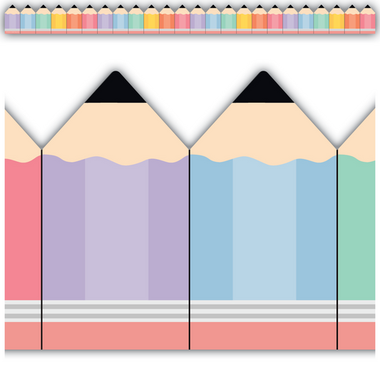 Cool for School Pencils Die-Cut Border Trim - 35'