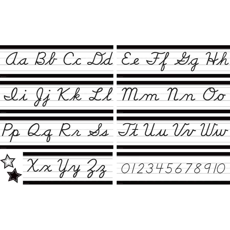 Black and White Cursive Mini Bulletin Board