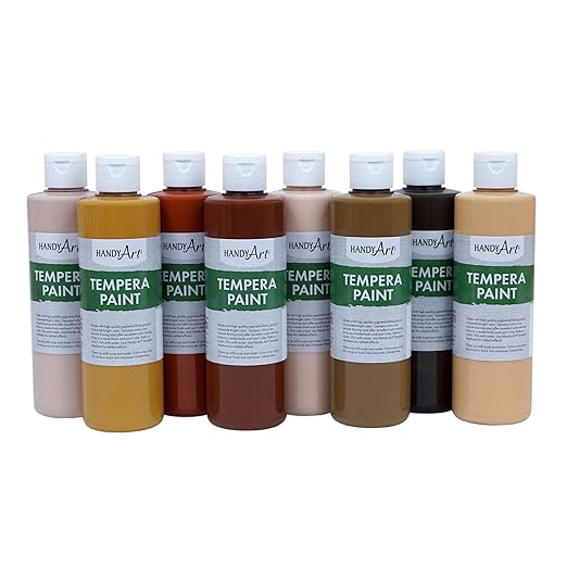 Peinture tempera multiculturelle - Lot de 8 - Non lavable