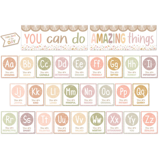 Terrazzo Tones Alphabet Affirmations Bulletin Board