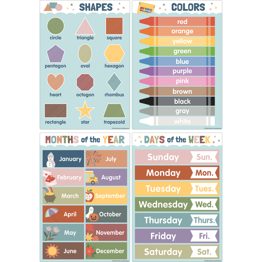 Earth Tones Early Learning Small Poster Pack