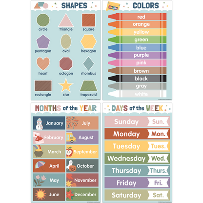 Earth Tones Early Learning Small Poster Pack