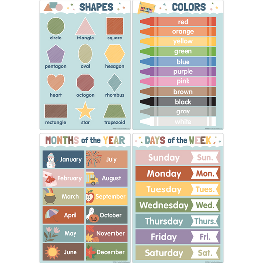 Earth Tones Early Learning Small Poster Pack