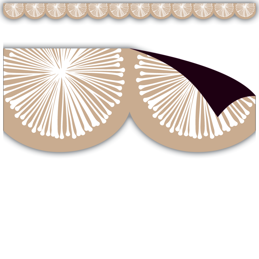 Bordure magnétique festonnée Natural Poms