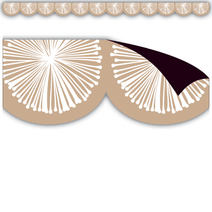 Bordure magnétique festonnée Natural Poms