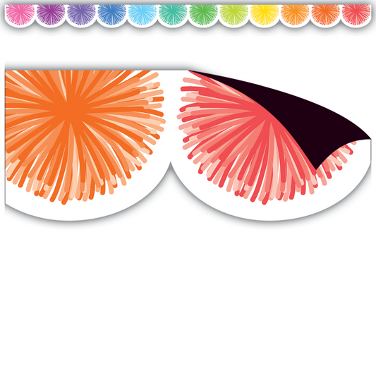 Colorful Poms Scalloped Magnetic Border