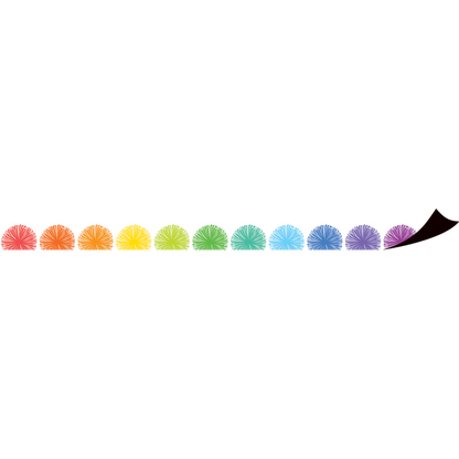 Colorful Poms Scalloped Magnetic Border