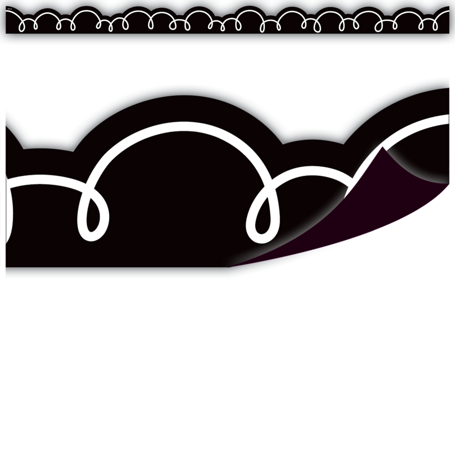 Cadre magnétique noir avec motifs ondulés blancs
