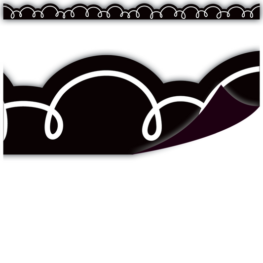 Black with White Squiggles Magnetic Border
