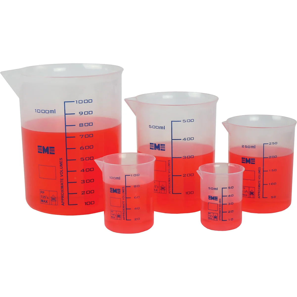 Nesting Graduated Beakers - Set of 5 - Plastic