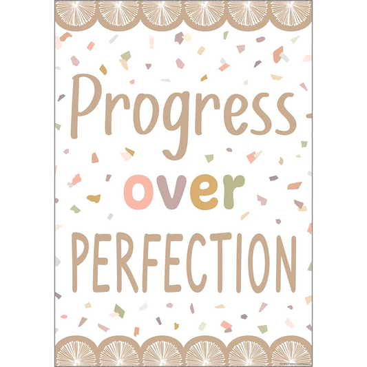 Progress Over Perfection Positive Poster