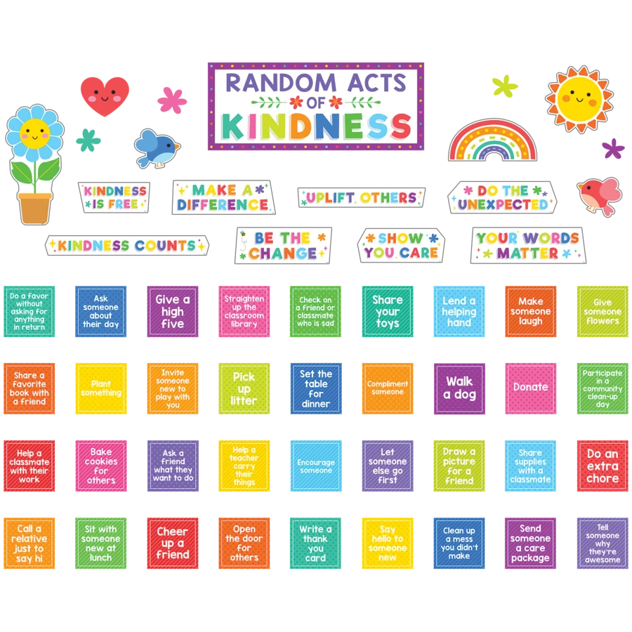 Colorful Random Acts of Kindness Bulletin Board