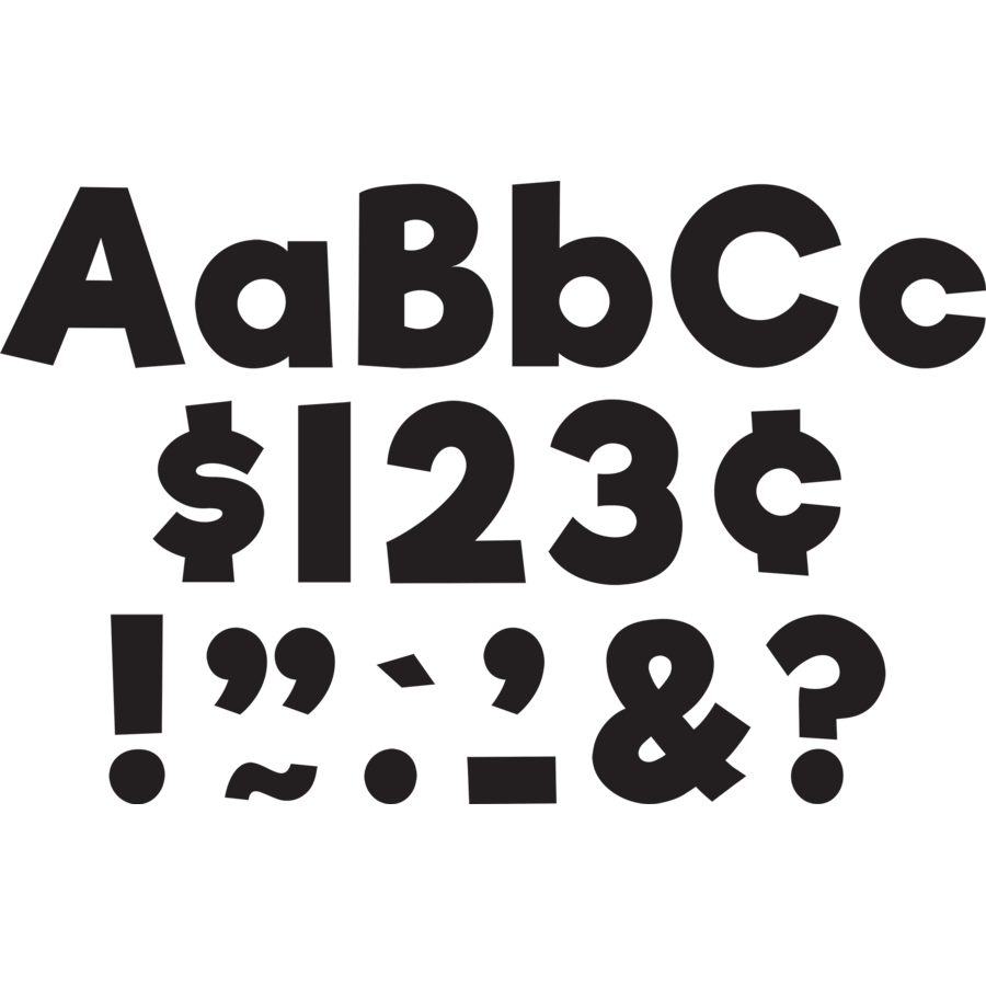 Black 4" Everyday Letters Combo Pack