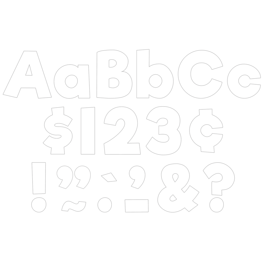 White 4" Everyday Letters Combo Pack