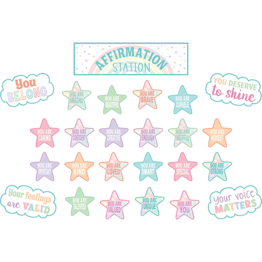 Pastel Pop Positive Affirmations Mini Bulletin Board