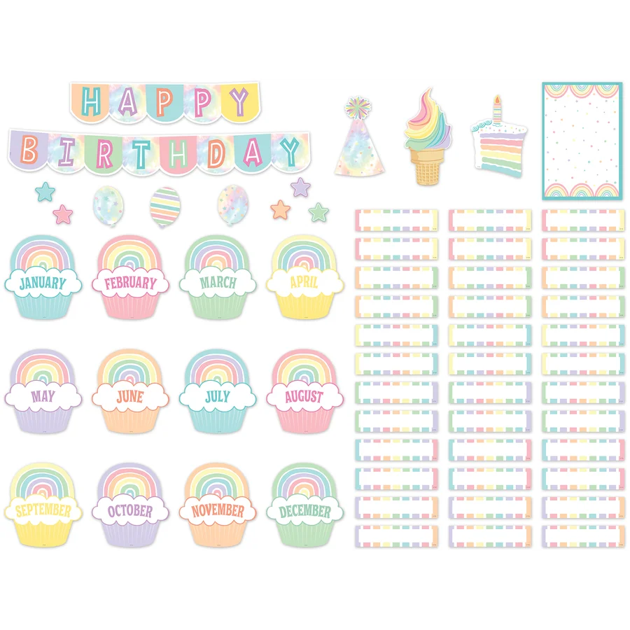 Pastel Pop Happy Birthday Mini Bulletin Board