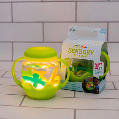 Mini Sensory Play Jar with Silicone Fillers - Green